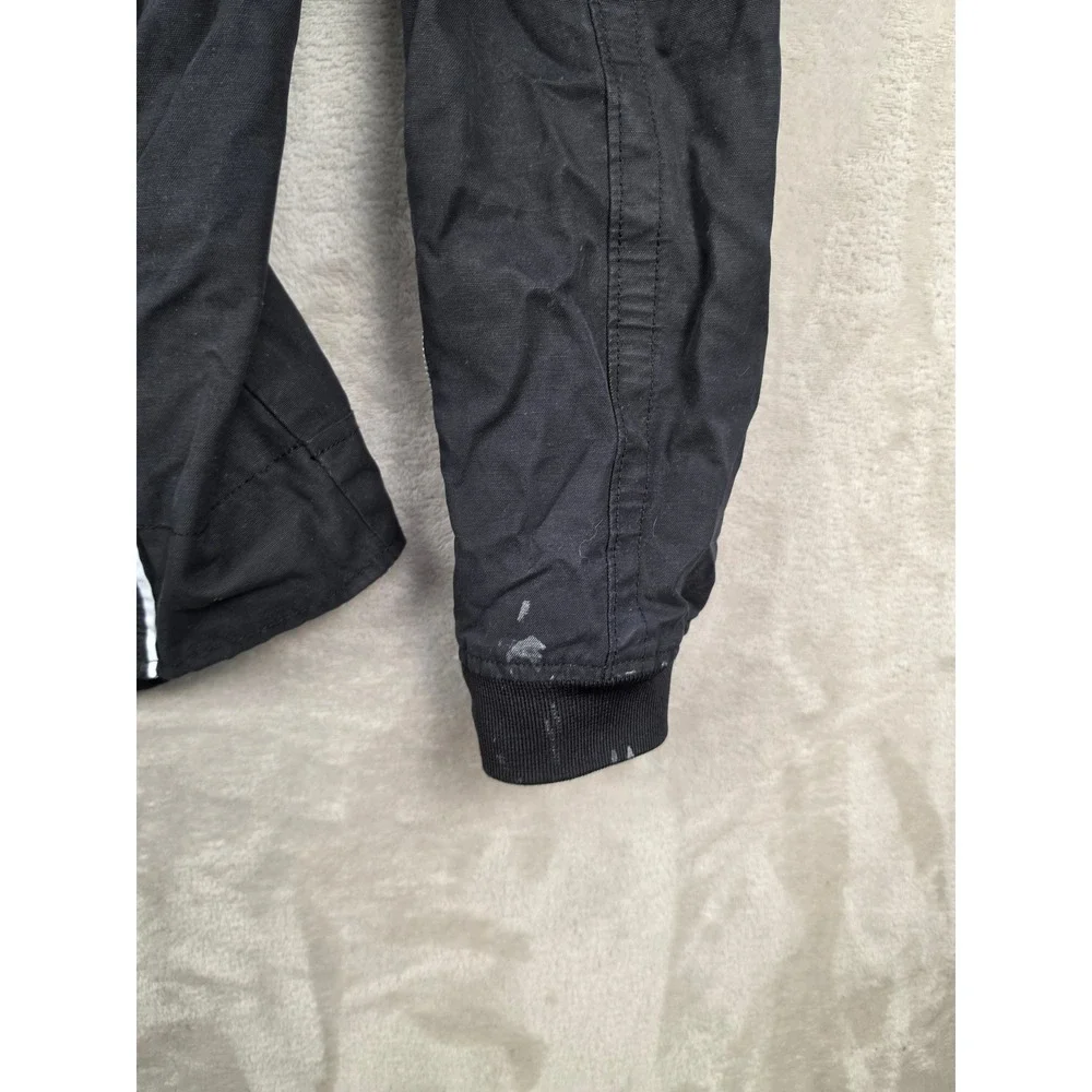 True Religion Moto Jacket‎ Mens Large Black Camo Lined Zip Hood Biker Reflective